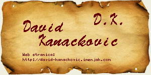 David Kanačković vizit kartica